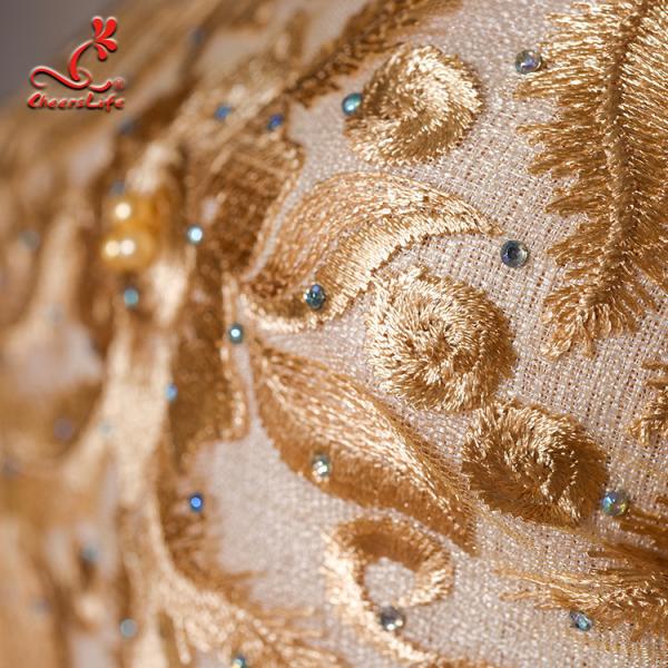 o vestuário colorido do casamento do vestido bordou a malha nupcial do poliéster da tela