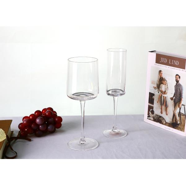 Mouth Blown 220mm 17oz Crystal cylindrical Wine Glasses Goblet