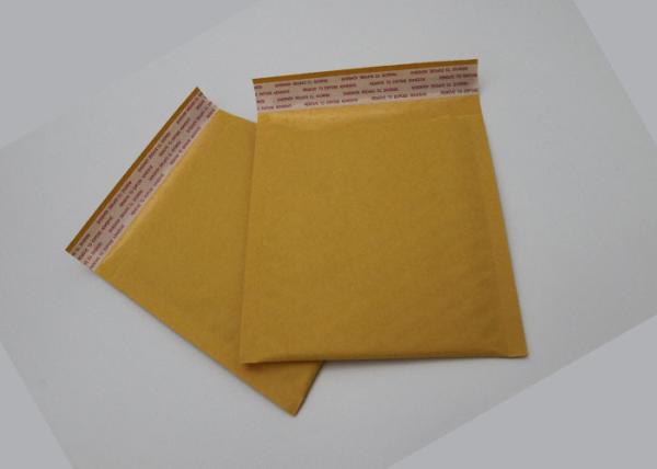 Offset Printing Yellow Kraft Paper Bubble Mailers With 2 Sealing Sides