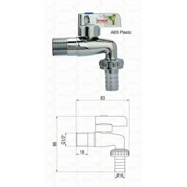 Ergonomic White Plastic Handle Bibcock Faucet with Customized Material and 1/2