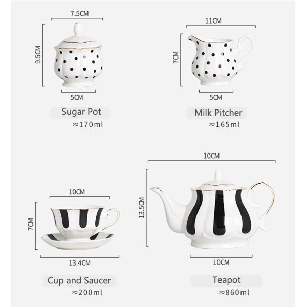 Cup Tea Set Of 6 Ceramic English Coffee Tea Sugar Container Set Arabic Teapot And Plate Suacer
