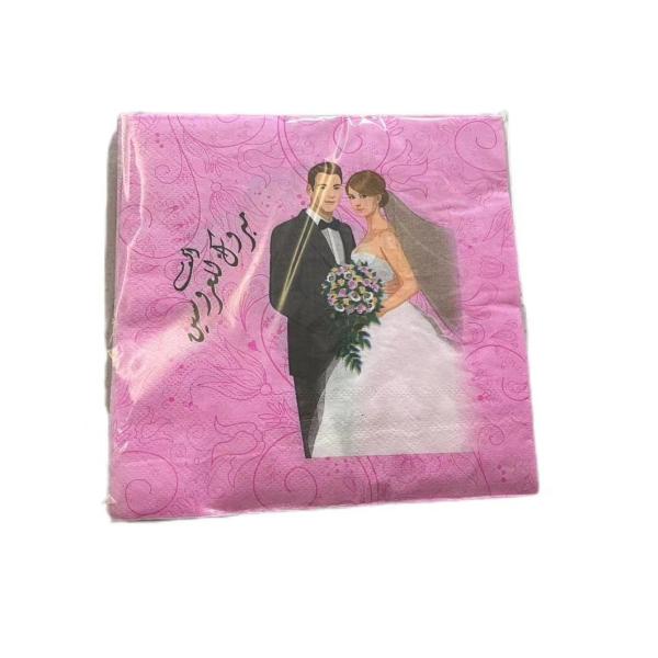 Customized Size 25X25cm Wedding Flower Personalized Printed Paper Napkins Serviettes