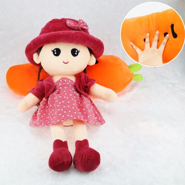 Orange Color Plush Toy Pillow High Elasticity Carrot Shape For Kids Gift