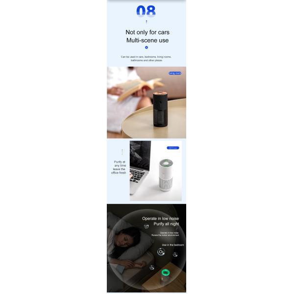 Фильтр Hepa очистителя воздуха H12 офиса очистителя AP02 воздуха автомобиля USB небольшой портативный