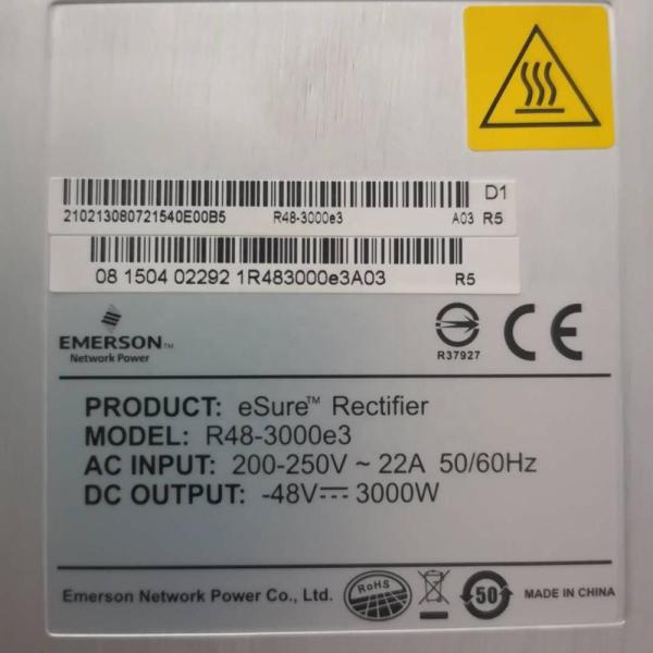 Emerson R48-3000E3 Power Supply Rectifier Module Telecom Hot Swap Technology