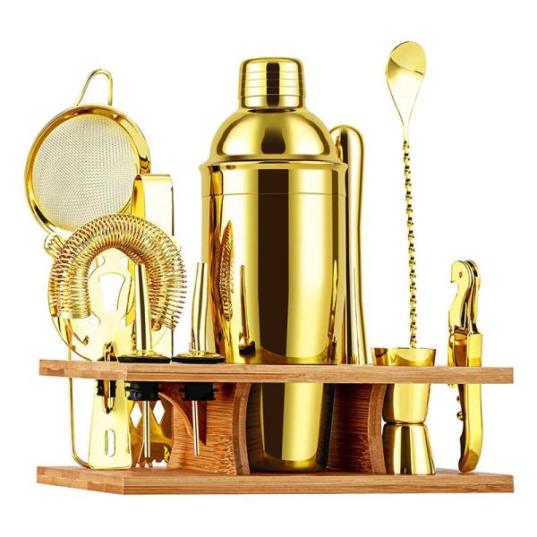 Нержавеющая сталь коктейль шейкер набор 10 штук деревянный основной бар набор для бармена