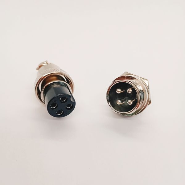 IP 65 Aviation Plug Connector RS765-M12 GX12-4 Pin Connector