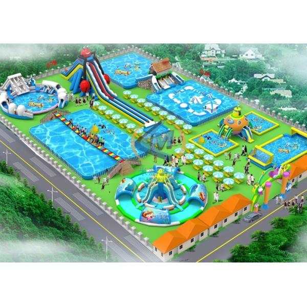 PVC Tarpaulin Inflatable Park Equipment High Durability 100x50m Dimension