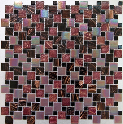 counter top tile aluminum mix glass mosaic tile LAR007