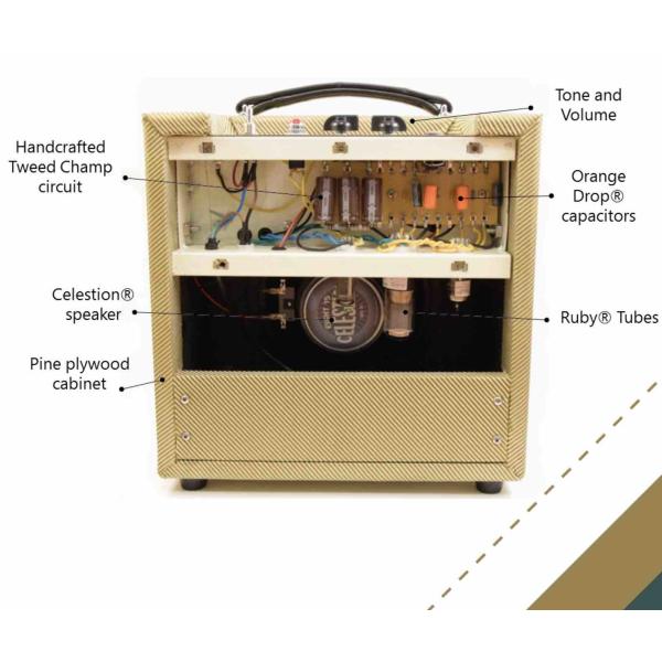 Custom 1*8 Inch Grand Boutique 5W Class A Valve Vintage Style Tweed White Black Tolex Guitar Amplifier Tube Amp Combo