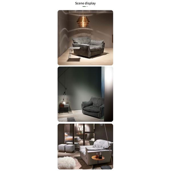 Living Room Furniture Modern Luxury Leather Sofa Set Featuring Wood and Metal Materials Italian Design Single Chair