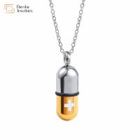 Pill Capsule Removable Perfume Bottle Titanium Stainless Steel Necklace Urn Pendant