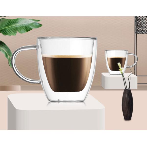 Изощренная чашка Хандмаде теплостойкой двойной стены стеклянная ищет кофе