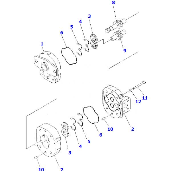 705-24-29090 pompa hydráulica del excavador, bomba de engranaje del arrabio de PC75UU-3 PC75UD-3 KOMATSU