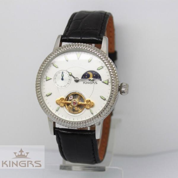 Leather Skeleton Automatic Mechanical Watches For Men Stainless Steel