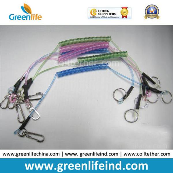 Slim Wire Rope Plastic Flexible Coil Lanyard Cable Fasteners