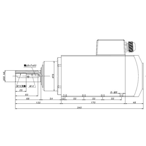 High speed motor of edge banding machine ,Trimming / End cutting / Pre-milling / Hogging / Corner round trimming