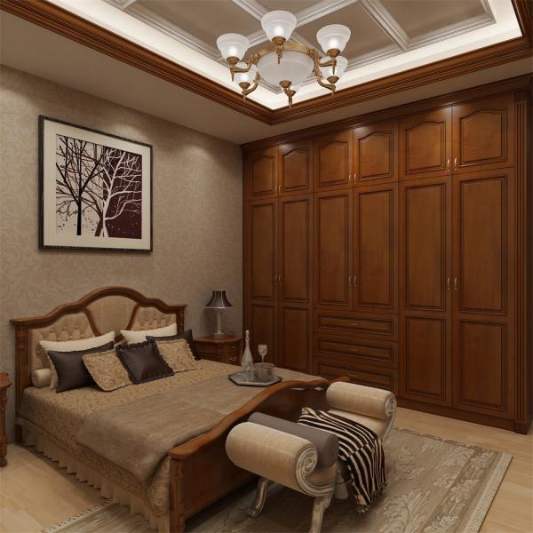 Red Oak Walnut Modern Bedroom Wardrobe Beautiful Wooden Storage Wardrobe