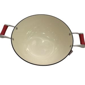 frigideira chinesa chinês do frigideira do ferro fundido 15Inch com os punhos