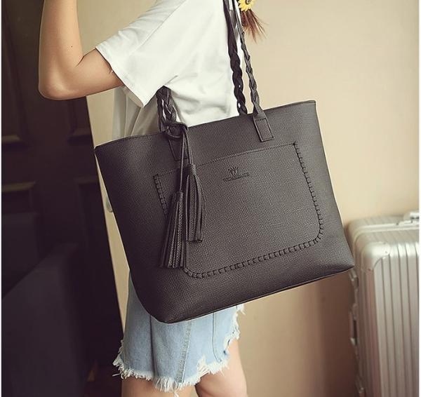 New fall fashion handbags fringed shoulder bag shopping bag large capacity casual and simple