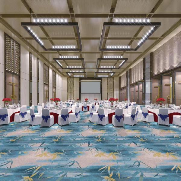 25*4M or Support Custom Sizes Nylon Hotel Floor Carpet Red Rectangle Modern Design