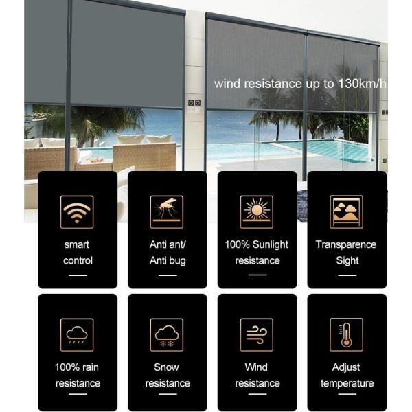 Сверхширокие наружные электрические ветровые жалюзи