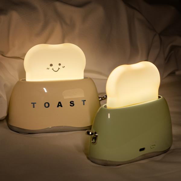 LED Night Lamp Light-Up Toaster Bedside Decorative Table Desk Light PVC Material Night Lights