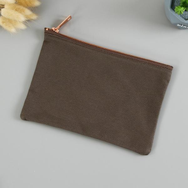 Zipper Closure Double Sided Cosmetic Bag for Accessories in Eco-Friendly Cotton Canvas