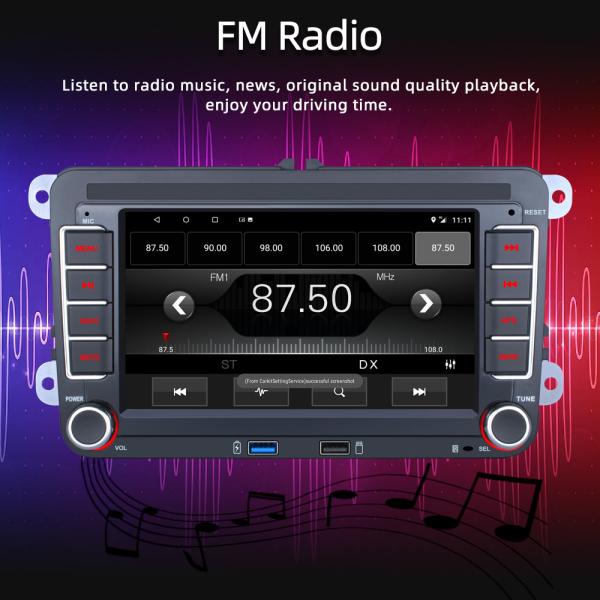 Touch Screen 7'' VW Android Car Stereo 2 Din For VW Skoda Octavia Golf Passat B6 Polo