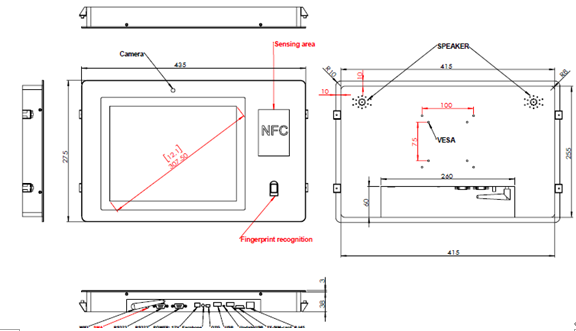 Промышленный 12,1» шатонов Nits 800x600 PCAP ПК 300 сенсорной панели плоских