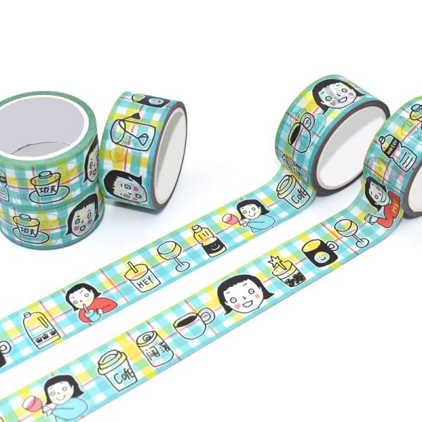 CMYK Waterproof Kawaii Washi Tape For Scrapbooking Planner Printed Masking Washi Paper Tape