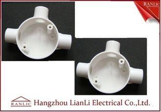 Three Way Round PVC Electrical Conduit Junction Box BS4568 Custom Made