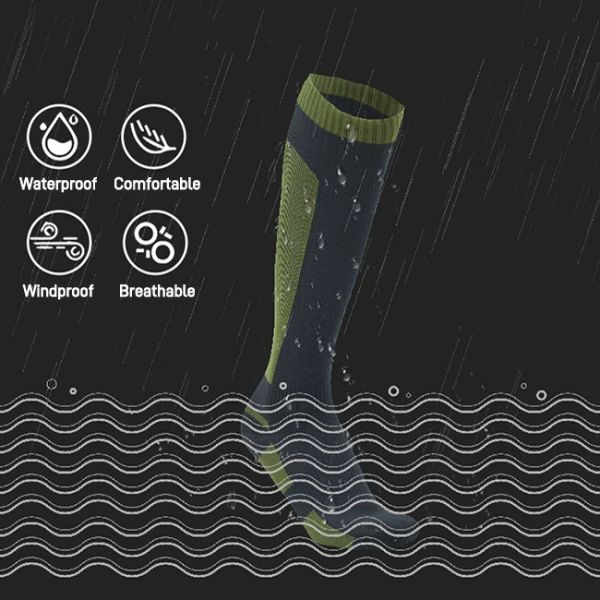 Breathable Quick Dry Outdoor Sports Socks Knee High Hiking Waterproof Socks