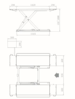 3Ton pneumatic used middle rise mobile car lift for auto garage