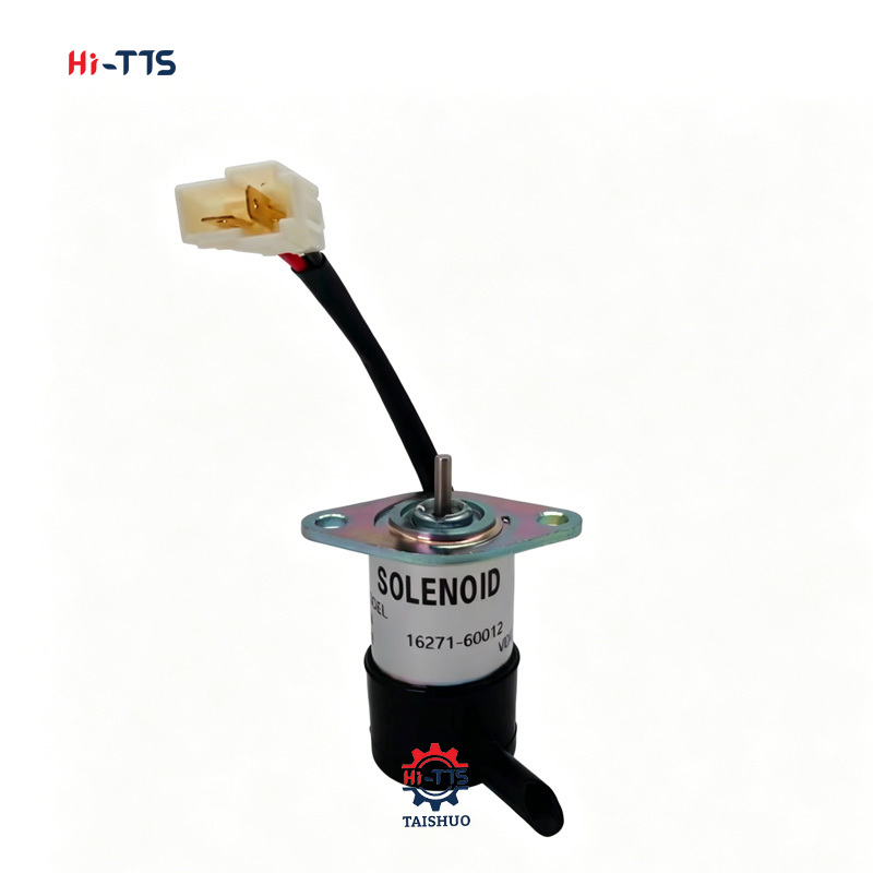 12V Fuel Shutoff Cut-off Solenoid Valve OE 16271-60010 16271-60012 For Excavator Diesel Engine Factory Direct Supply