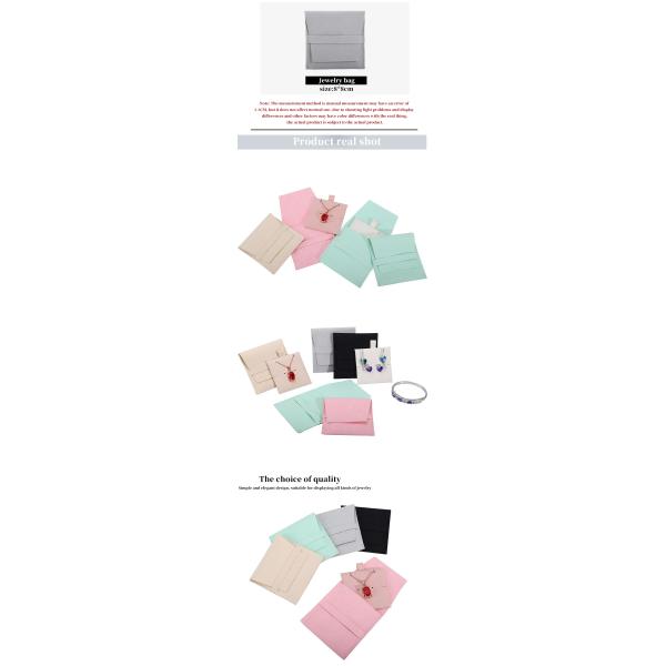 Bolso de almacenamiento de joyas de microfibra con separador extraíble para pendientes