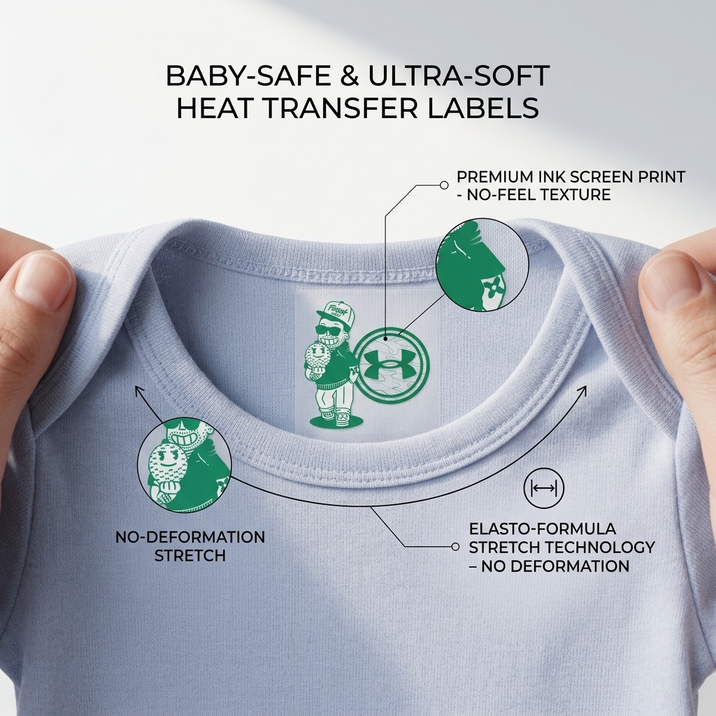 Express Shipping and Ink Screen Printing Heat Transfer Clothing Labels for Pet Size 38*54mm