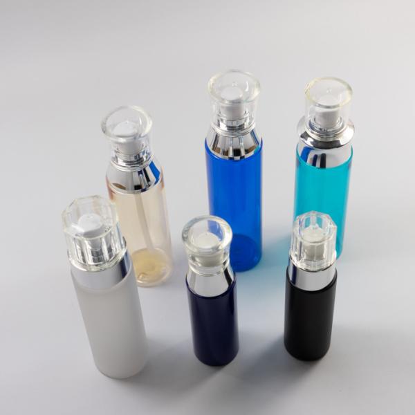Garrafas cosméticas plásticas personalizadas da loção 230ml com a bomba de prata do colar
