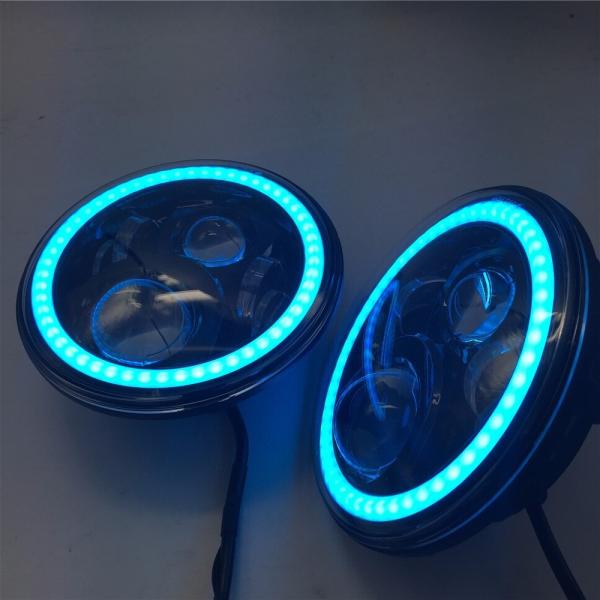 7 Inch Round Halo Car Lights For Jeep Wrangler Bluetooth Phone Control