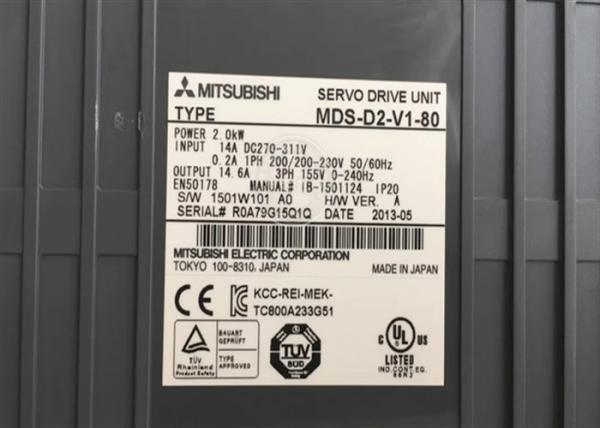 MDS-D2-V1-80 Industrial Servo Drives Mitsubishi Series MDS-D AC 200-230V 50/60Hz 0.2A