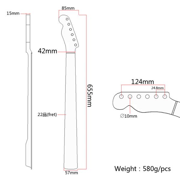 Rosewood Fingerboard 6 String TL Electric Guitar Neck Replacement