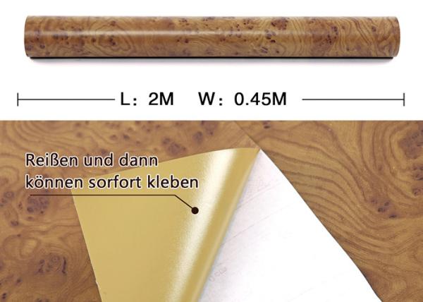 Durable Wood Grain Printing Modern PVC Self Adhesive Wallpaper , 0.45*10M