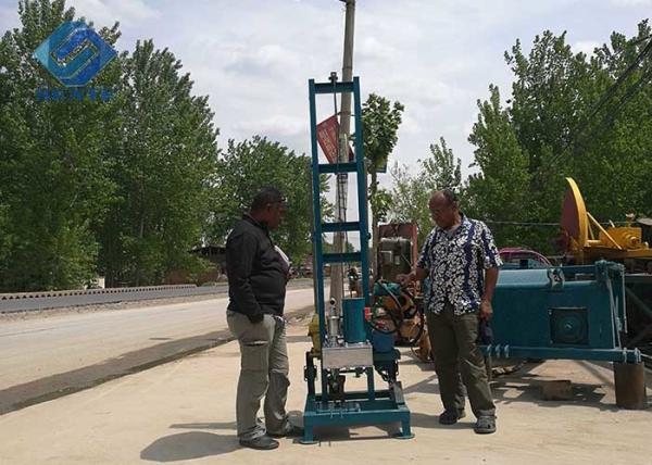 Portable water drilling machine, can drill 100m depth, 300mm diameter, blue, home farm use