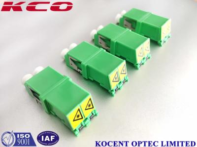 Duplex Lc Fiber Optic Adapter Automatic Shutter Cap PBT Green Without Flange