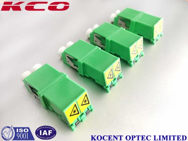 Duplex Lc Fiber Optic Adapter Automatic Shutter Cap PBT Green Without Flange