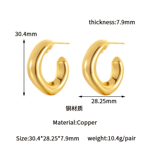 Popular Geometry U-shaped 18K Gold Earrings Water Drop Studs Irregular Hollow Women Earring Wholesale