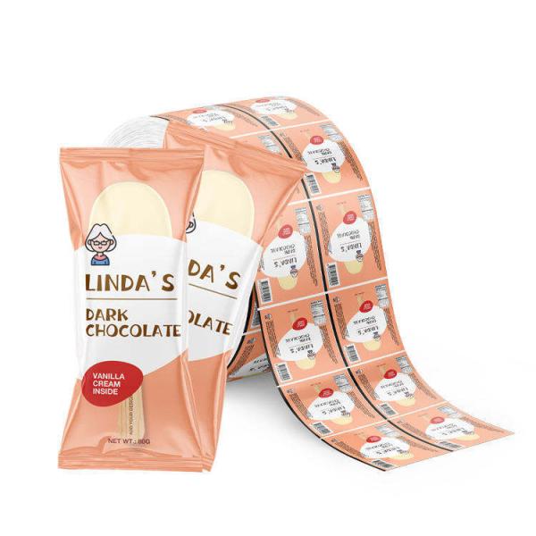 Emballage alimentaire imprimé sur mesure Film en rouleau en plastique Emballage de crème glacée Feuille d'aluminium Film laminé en rouleau