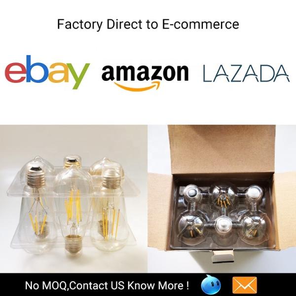 Long Lifetime 6W Dimmable Led Filament Bulb in Amber Warm Yellow Light for E26 Base