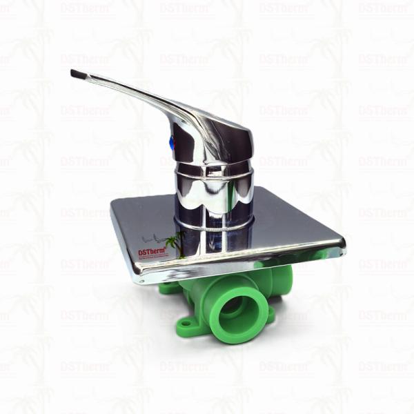 Three Ways Ppr Chrome Plated Mixer Shower Valve With Square Panel 20-25mm