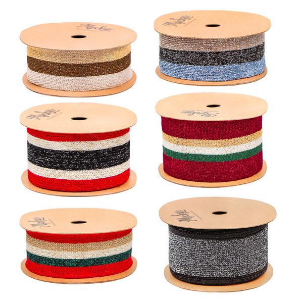2.6cm Width MSD 2023 Supply Striped Knit Jacquard Ribbon Featured Clothing Accessories